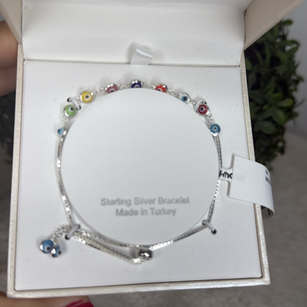 NEW Cynthia Rowley Evil Eye Bracelet Sterling Silver. NIB - Picture 4 of 4